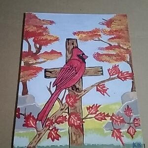 Autumn Cardinal Canvas Art